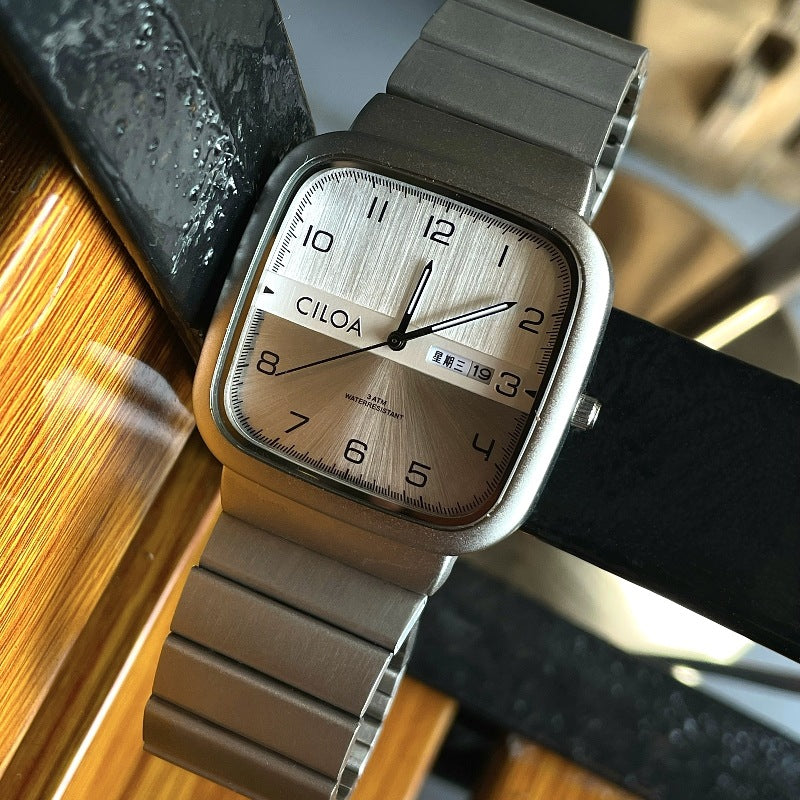 Mechanical-style Watch And Student-friendly Design Conceptual Hole Detail For Men