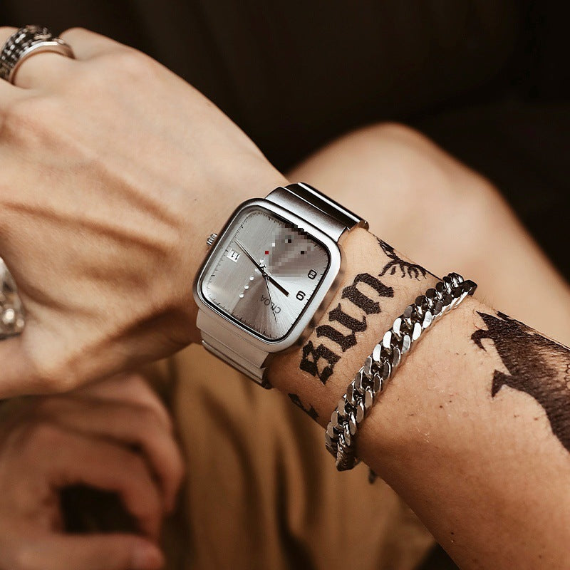 Mechanical-style Watch And Student-friendly Design Conceptual Hole Detail For Men