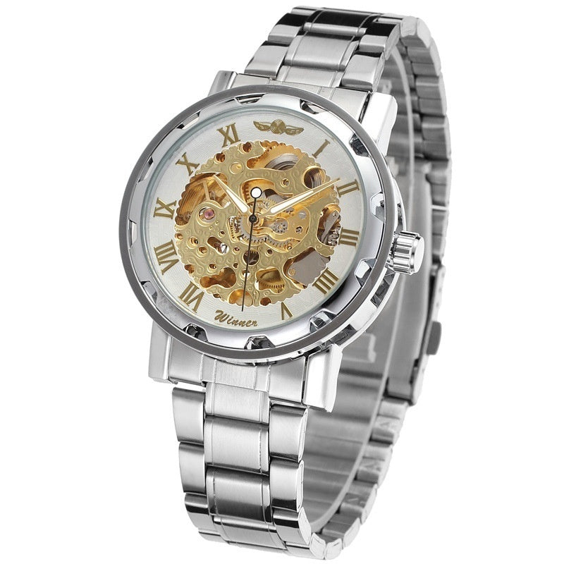Openwork Gear Manual Mechanical Watch For Men