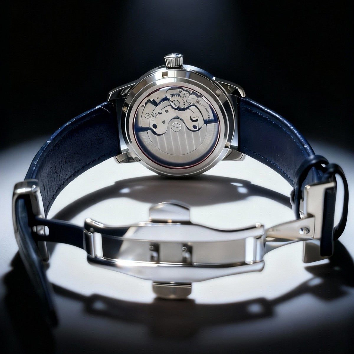 Mens Openwork Moon Phase Tourbillon Automatic Mechanical Watch